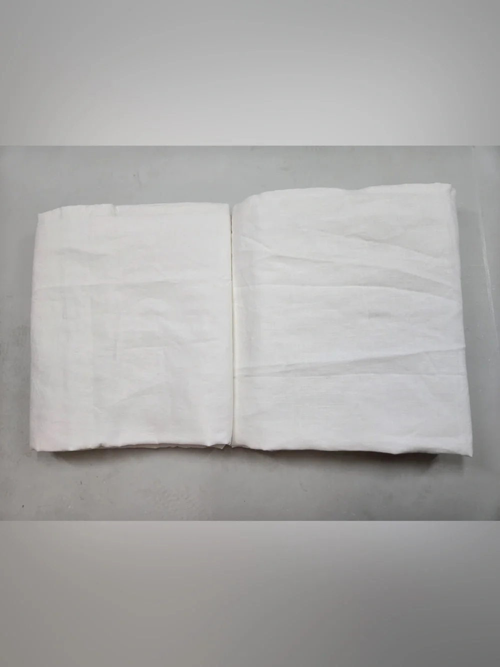 QUINCE Set Of 2 48x108 European Linen Curtains White 9529